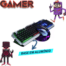 Kit Teclado e Mouse Gamer RGB de alumínio à prova d'água